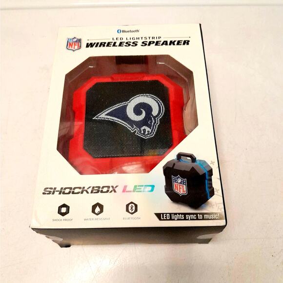 NFL Los Angeles Rams Speaker Wireless Bluetooth Shockbox LED  Portable New - Picture 2 of 3